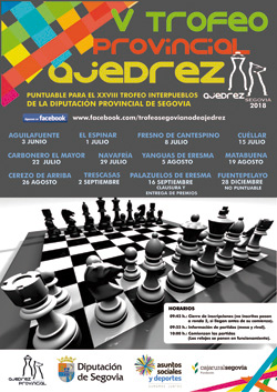 La Diputación de Segovia celebrará el 5º Trofeo Provincial de Ajedrez